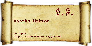 Voszka Hektor névjegykártya